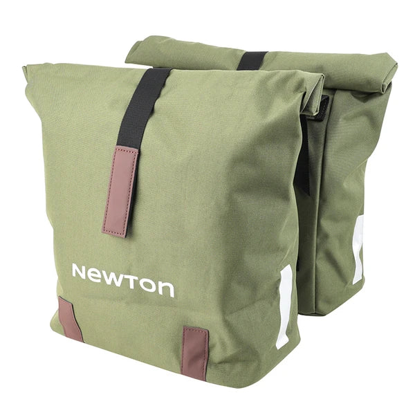 SACOCHE ARRIERE VELO DOUBLE NEWTON FIXATION SANGLES SUR PORTE BAGAGE
