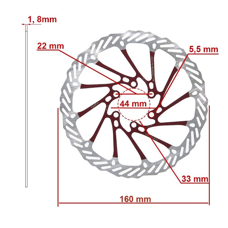 DISQUE DE FREIN|G3 160mm 6H rouge