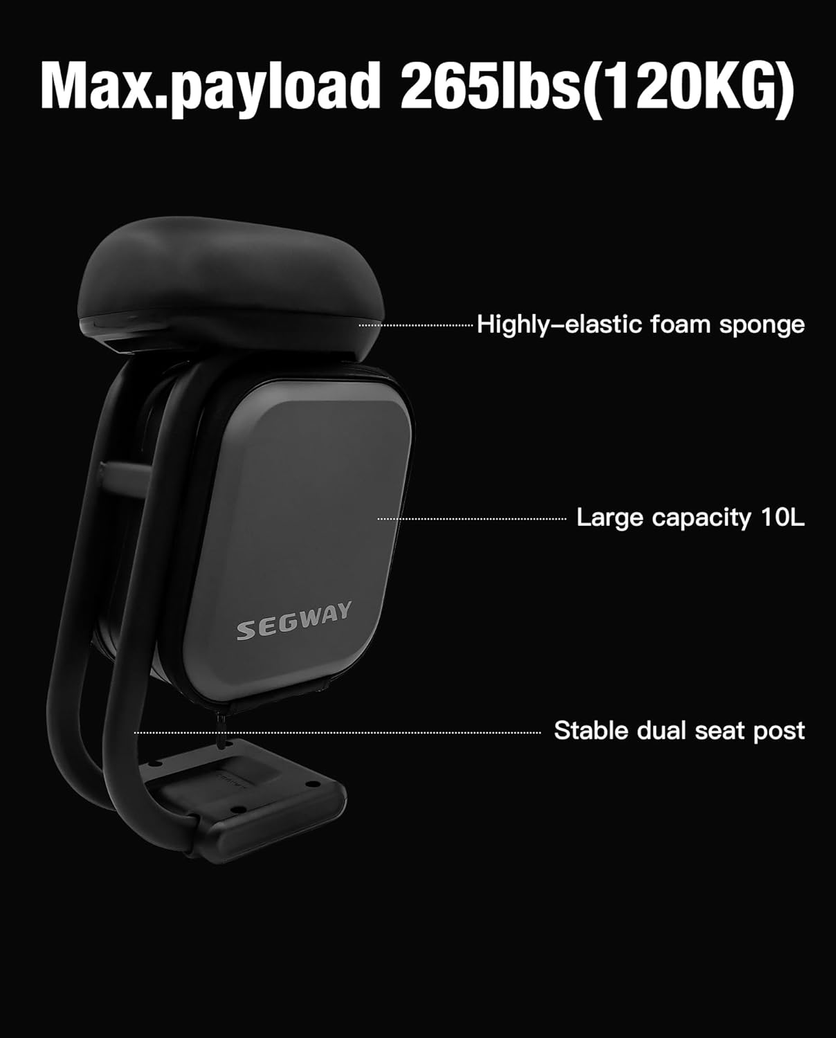 SIEGE NINEBOT ZT3 Pro / E3 / E3 Pro / F3 avec Rangement Intégré