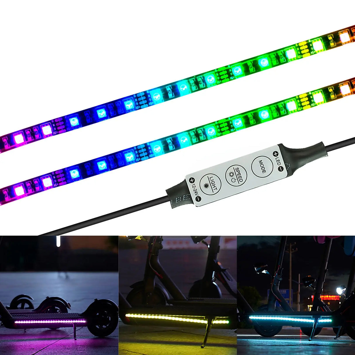 BANDE LED RVB 12V|Pour Trottinette