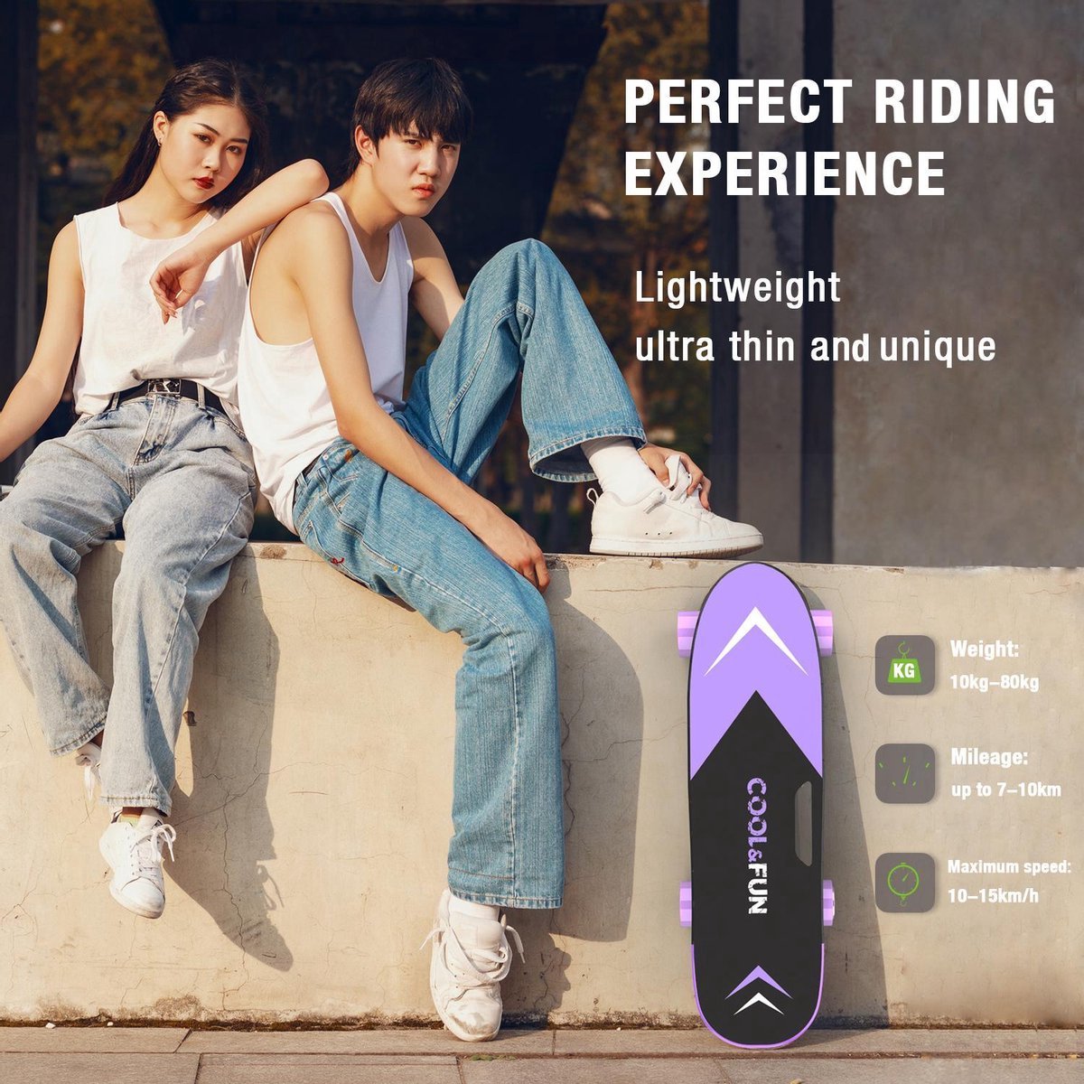 SKATEBARD ELECTRIQUE Cool&Fun Longboard