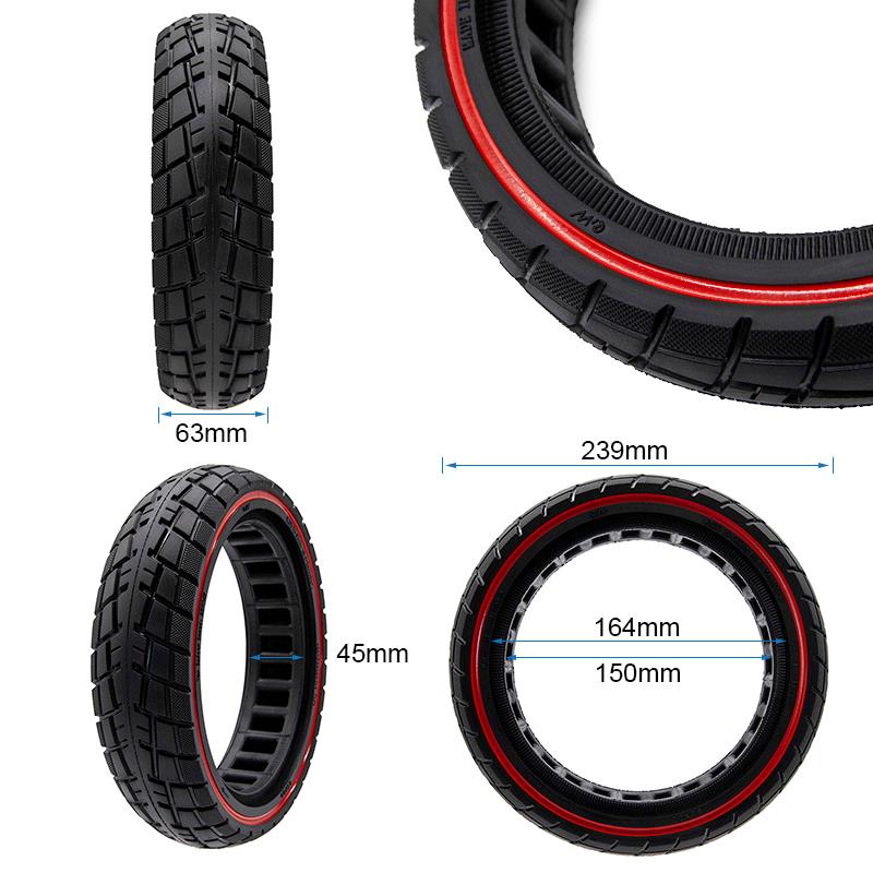 PNEU PLEIN ULTRA LEGER｜60/70-6,5/B44 offroad ligne rouge