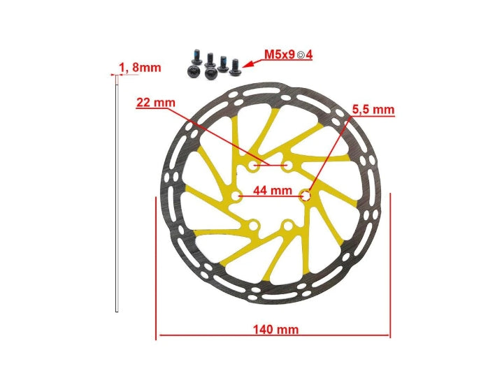 DISQUE DE FREIN EWD002 140mm 6H｜Xiaomi - Wispeed