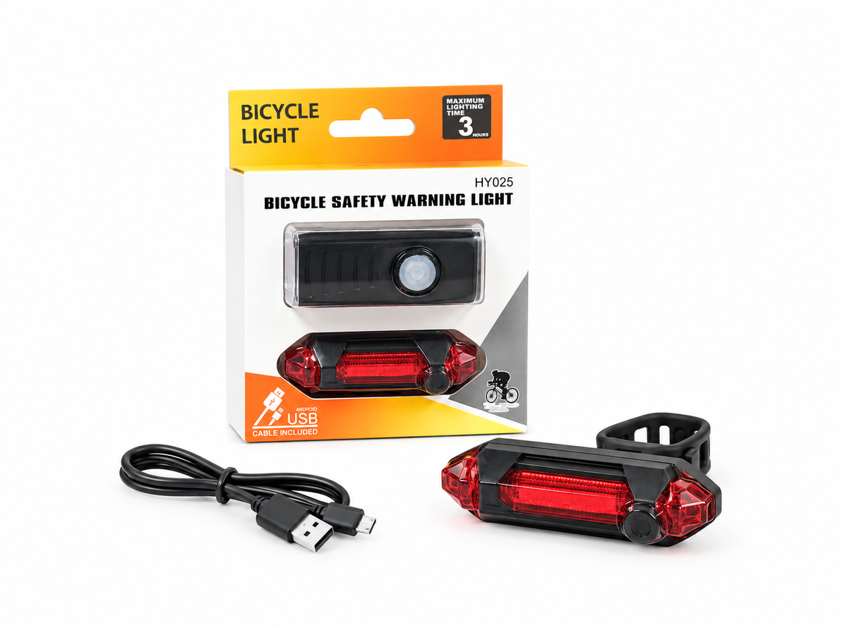 Éclairage de sécurité vélo HY025 – Feu arrière LED USB