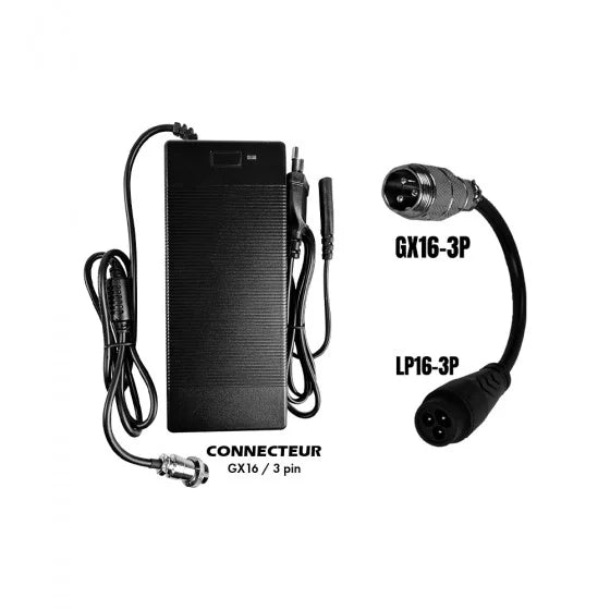 PACK Chargeur 67.2V 2A pour batterie 60V – Connecteur LP16-3